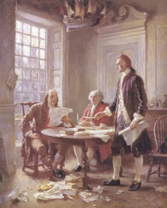 Creating the Declaration of Independence.