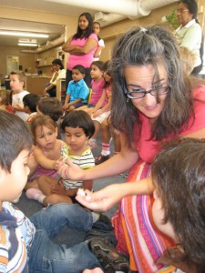 The girls and I bring our worms and then weeks later the moths to a local Montesorri schools