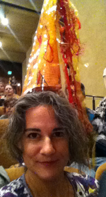 Volcano Hat made at Family Festival @ Getty Villa in honor of their awesome Pompeii Exhibit